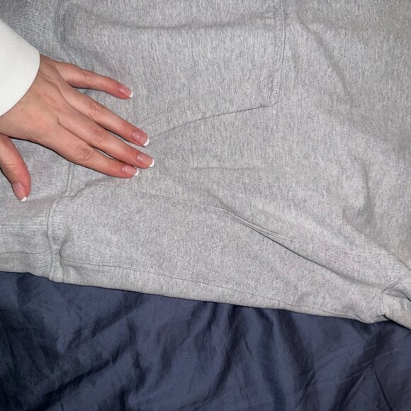 Aritzia TNA Cozy Fleece Boyfriend Hoodie M Heather Grey Relaxed Pullover - Picture 5 of 6